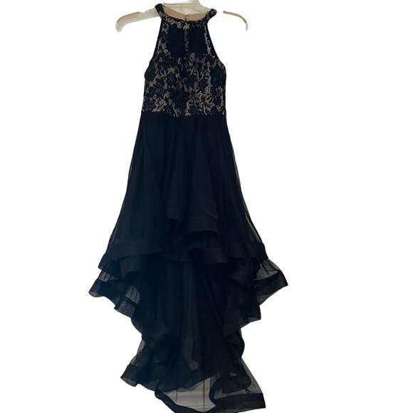 Speechless Black Lace & Mesh High-Low Dress Size 1 - Picture 5 of 16